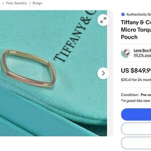 Tiffany &Co. Frank Ghery Rose Gold Torque Ring with Diamonds!